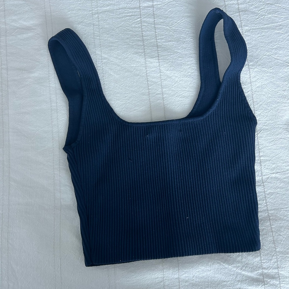 Glassons Dark Blue Ribbed Tank Top